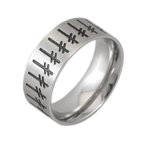 DEATHWISH RING GANG LOGO SILVER ASST SIZES [Size: M]