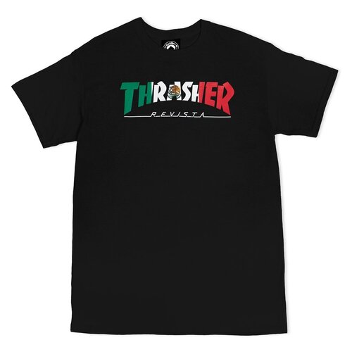 THRASHER MAGAZINE TEE BLACK  MEXICO REVISTA S/S T- SHIRT NEW