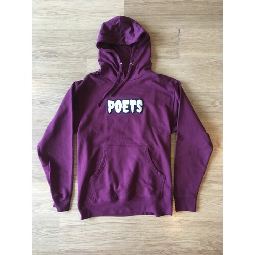 Poets - Aesop Chenille Hoodie Wine Jumper Pull Over [Size: M]