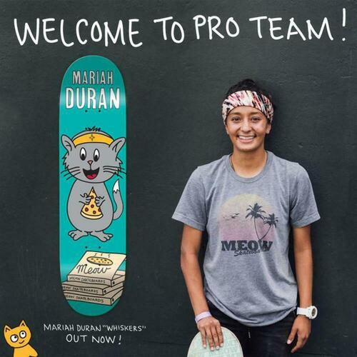 MEOW SKATEBOARD COMPLETE 7.75" X 32" MEOW MARIAH DURAN WHISKERS GIRLS SKATEBOARD
