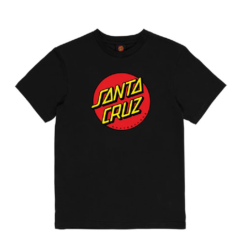 SANTA CRUZ CLASSIC DOT FRONT S/S TEE BLACK SKATE SURF FREE POSTAGE