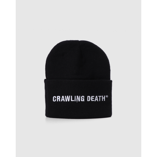 CRAWLING DEATH EMBROIDERED LOGO BEANIE BLACK OSFA