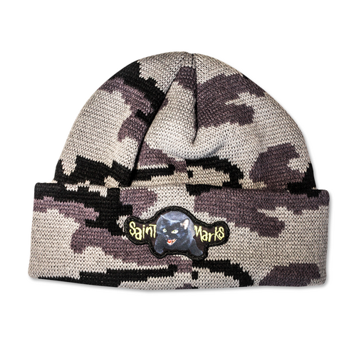 Saint Marks - Black Cat Grey Camo Beanie OSFA