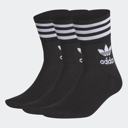 ADIDAS mid cut CREW SOCKS BLACK SOCK 3 pack US MENS asst SIZES SOX NEW