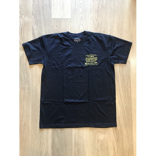 Kingpin - Fortune Black / Yellow Print Shirt Kingpin Skate Supply T-Shirt Short Sleeve [Size: M]