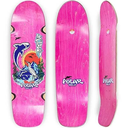 Polar - SHIN SANBONGI MOUNT FUJI PINK 8.625" x 32.175" WB 14.5" Skateboard Deck WHEEL WELLS SHAPED P9