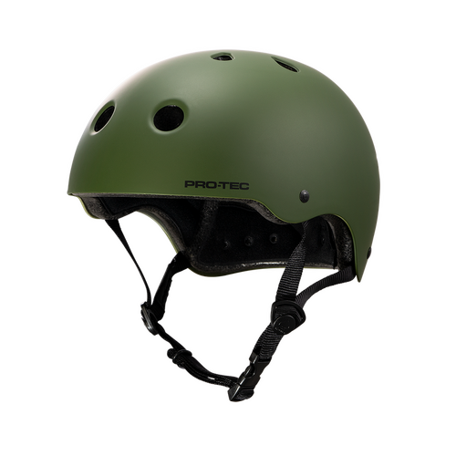 PRO-TEC CLASSIC certified MATTE OLIVE SKATEBOARD HELMET PROTEC [Size: L]