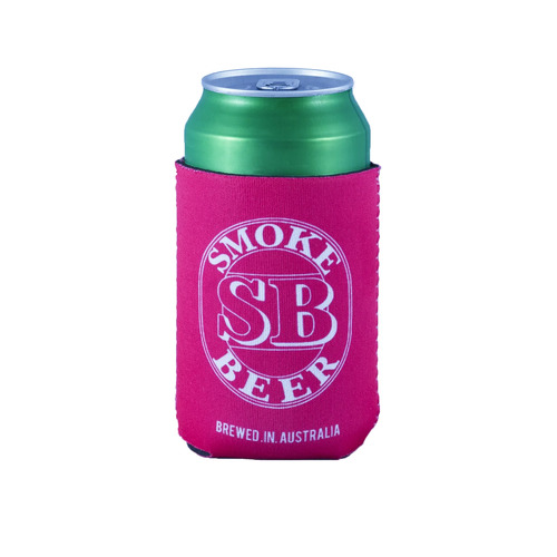 Smoke Beer - Foldable Stubby Holder Pink Smoke Beer