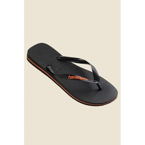 HAVAIANAS black orange Thongs Sandals Male Flip  Flops