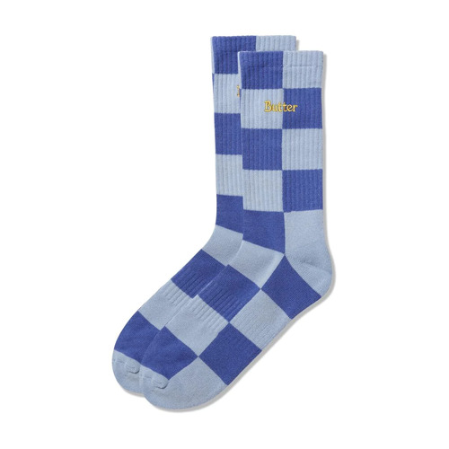 BUTTER GOODS Checkered Socks Blue / slate SOCKS SOCK Buttergoods