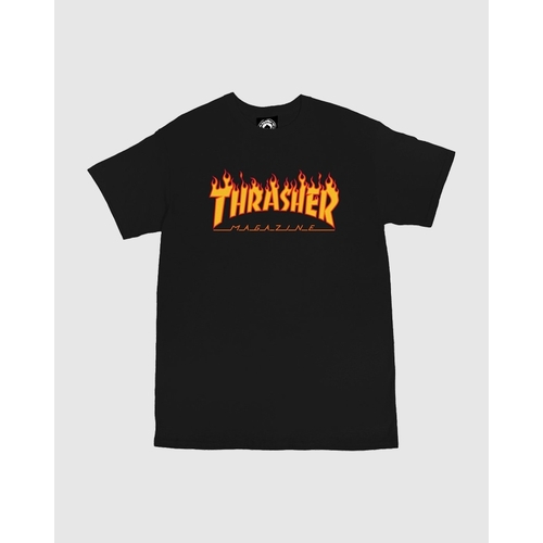 Thrasher Flame T-Shirt Tee New Black Skate Shop Aust Seller Thrasher Mag 110102M/BK [Size: M]