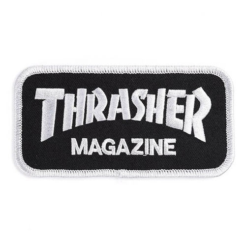 Thrasher Magazine - Thrasher Logo Patch Black / Silver 4" Inch