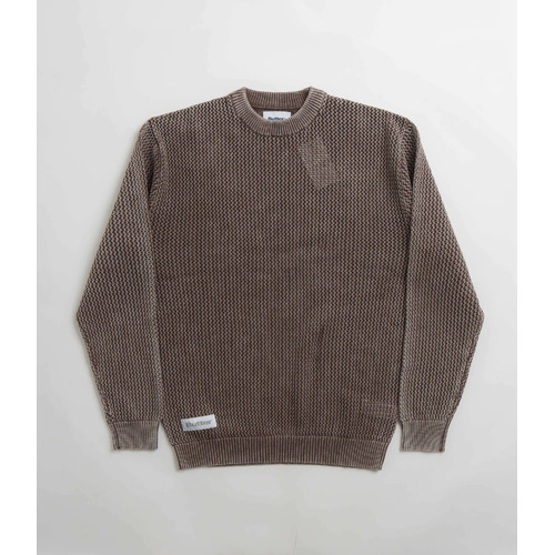 Butter Goods - Washed Knitted Sweater Pull Over Knit Washed Brown Buttergoods Jumper [Size: L]