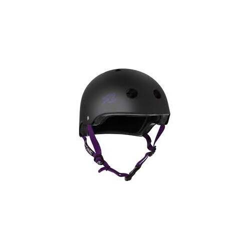 S1 S-ONE Lifer Helmet - Matte BLACK / PURPLE straps [Size: M]