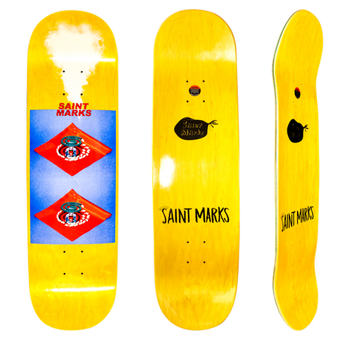 Saint Marks - Mosquito Coil 8.25" x 31.85" WB 14.37" Yellow Stain Skateboard Deck