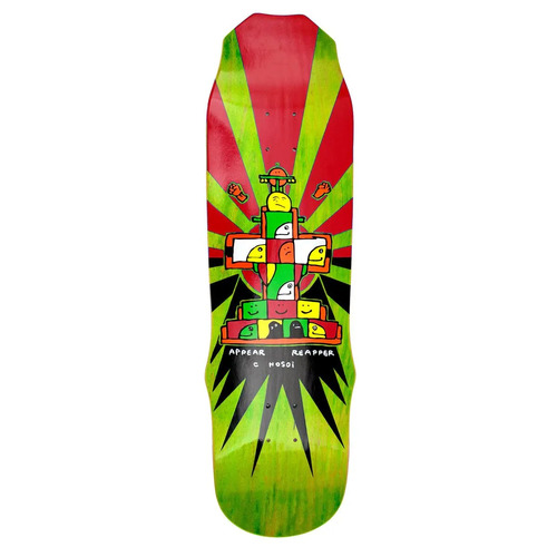HOSOI X GONZ APPEAR REAPPEAR SKATEBOARD DECK - MARK GONZALES 9 x 33 LIME STAIN