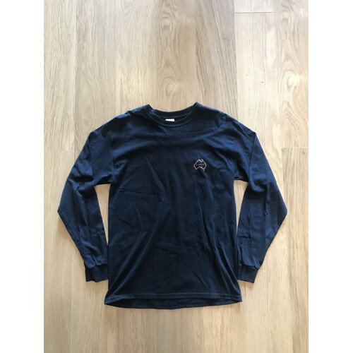 Pist Company -  Gold Aus Logo Black Long Sleeve Mens Medium M Shirt