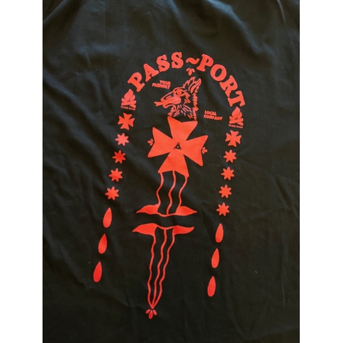 Pass Port Tee Black Pass~Port Passport T-shirt LARGE