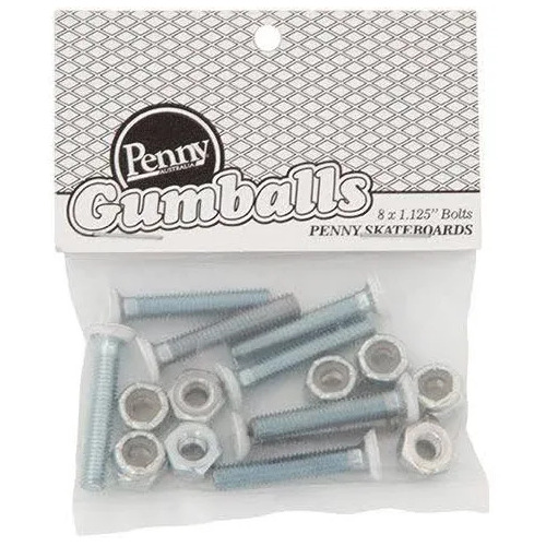 Penny Skateboard Bolts 1.125" Inch Gumballs White Hardware phillips head