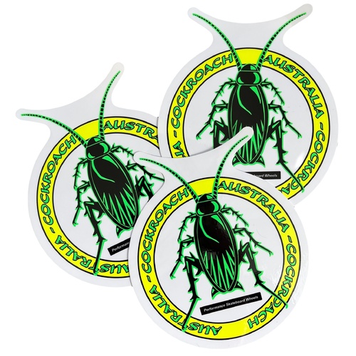 COCKROACH logo sticker LARGE 5'' X 6'' GREEN / YELLOW AUSTRALIA