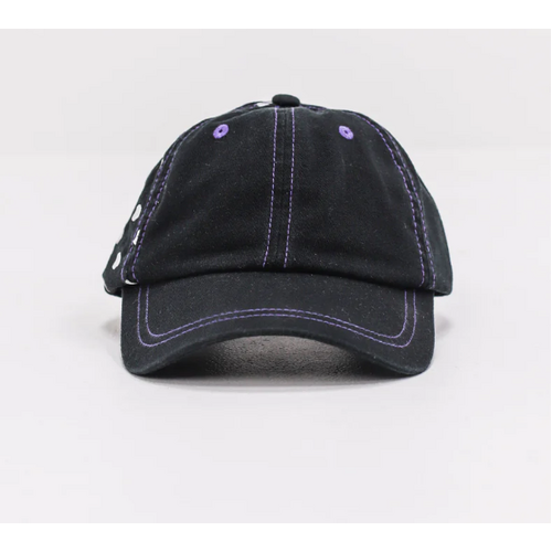 Next Door LOGO HAT cap BLACK / PURPLE CONTRAST STITCH Skate Kingpin store