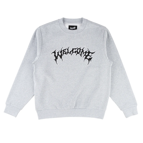 Welcome Skateboards - Barb Applique Crew Grey Pull Over Jumper