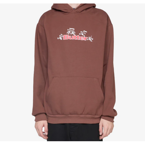 Butter Goods - Tempo logo Hoodie chocolate hood hoody brown [Size: XL]