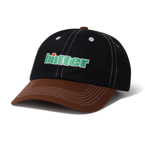 Butter Goods - Ace 6 Panel Cap Black / Brown 6 Panel Cap Buttergoods Hat