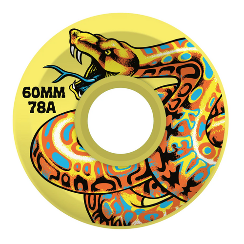 60mm Jeff Kendall Snake Yellow 78a Slime Balls Skateboard Wheels Set Of 4