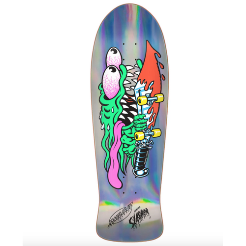10.1in Meek Slasher Silver Foil Santa Cruz Reissue Skateboard Deck