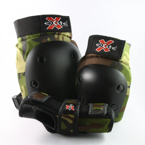 EXITE PADS ELBOW KNEE WRIST 3 PACK YOUTH CRITTERS SET camo SKATEBOARD [Size: YM]