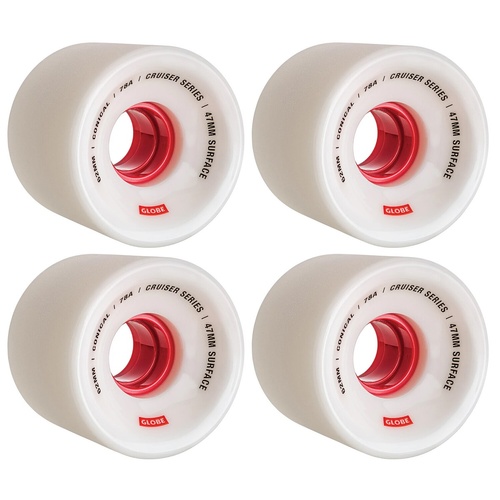 GLOBE SKATEBOARD WHEEL conical CRUISER 65MM 78A SOFT CRUISER WHEEL WHITE / RED