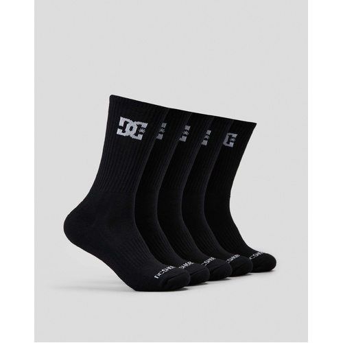 DC CREW SOCK 5 PACK black MENS US 8 - 11