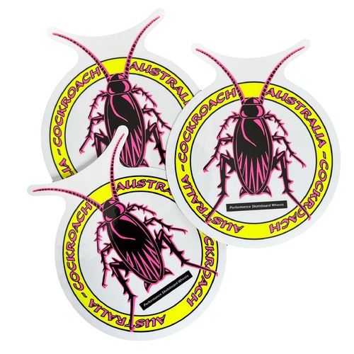 COCKROACH logo sticker LARGE 5'' X 6'' PINK / YELLOW AUSTRALIA