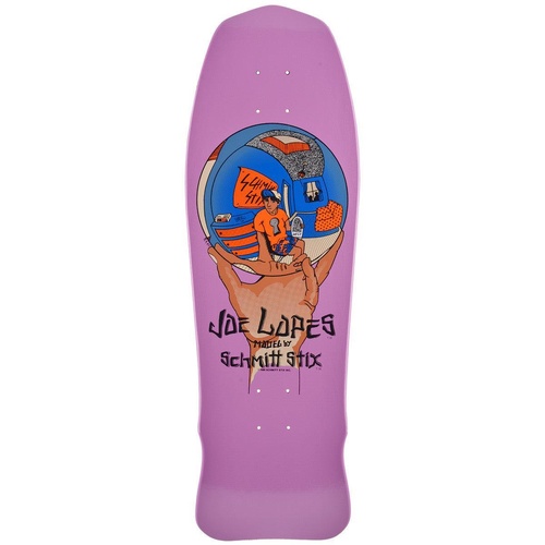 Schmitt Stix Skateboard Deck Joe Lopes Crystal Ball Purple Dip 9.875" Reissue