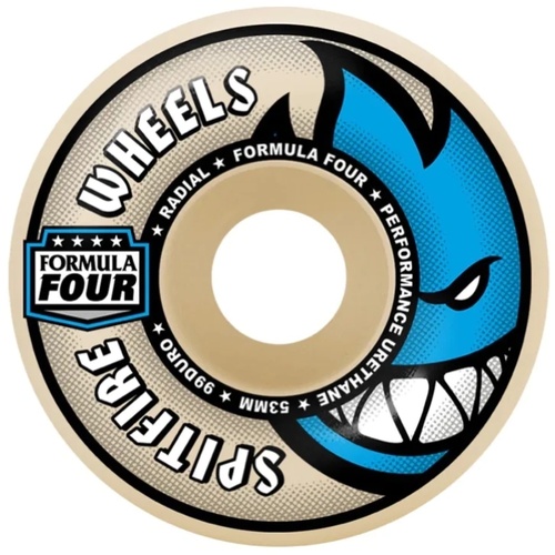 Spitfire - Formula Four 53mm radials Skateboard Wheels 99D Set of 4