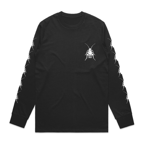 COCKROACH wheels LO-FI L/S TEE BLACK/ WHITE SHIRT [Size: L]