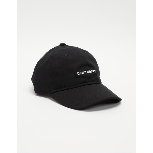 CARHARTT canvas script CAP Black strap back OSFA