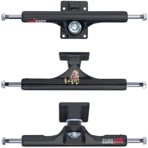 Slappy - X Heroin Curb Killers ST1 Inverted Trucks 9.0" Axel Polished BLACK Set of 2 Skateboard Truck