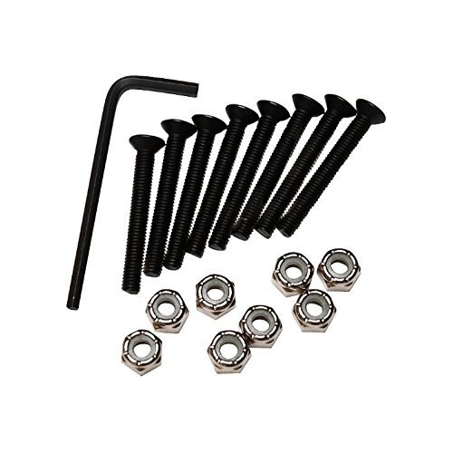 SUNDAY HARDWARE SKATEBOARD BOLTS 1.5'' SKATEBOARD BLACK NEW KINGPIN SKATE SHOP