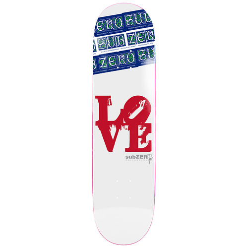Sub Zero Skateboard Deck Love Park ll EX7 8.25"
