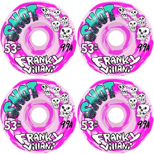 HEROIN WHEELS FRANKY VILLANI SKULLS PINK SWIRL 53MM 99A