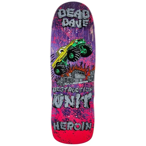 Heroin -  Dead Dave Knock off 10.1" Shaped Deck Skateboard Skate Board