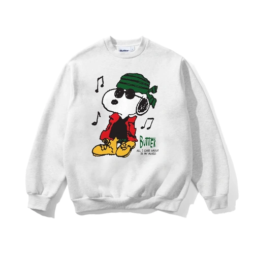 Butter Goods - Music Crew Neck Ash Jumper Long Sleeve Sweater