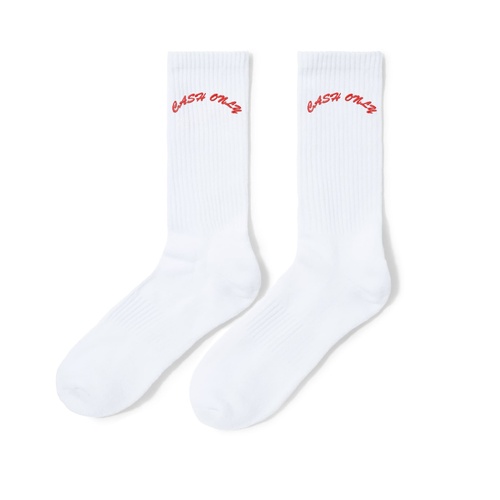 Cash Only - Logo Crew Socks White Cashonly Pair Of Socks