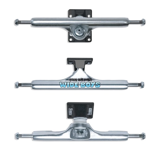 Slappy - ST1 Hollow Trucks 11.0" wide boys Axel Polished Silver Set of 2 Skateboard Truck