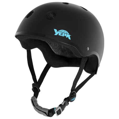 Yepa Helmet T-Shell Pro Tony Hawk Matte Black Teal Certified (Dual Size Padding)