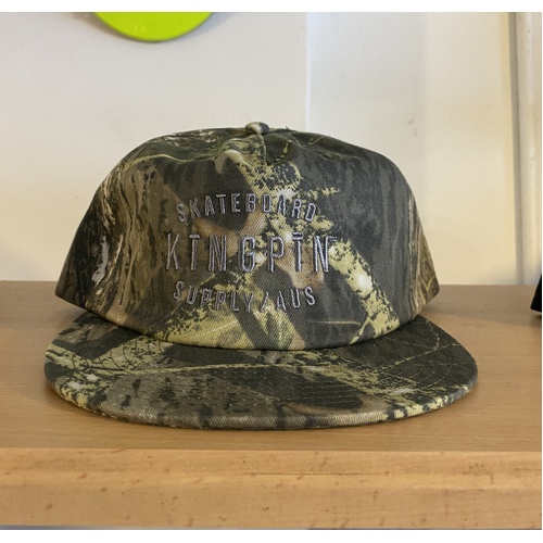 Kingpin Cap CAMO 5 Panel Strap Back Kingpin Logo Skate Supply Adjustable