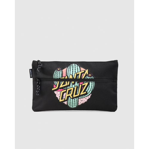 SANTA CRUZ cactus dot dual zip Pencil Case black