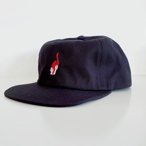 Amnesia Cap OG Flame Logo Black Snapback Skateboard Hat